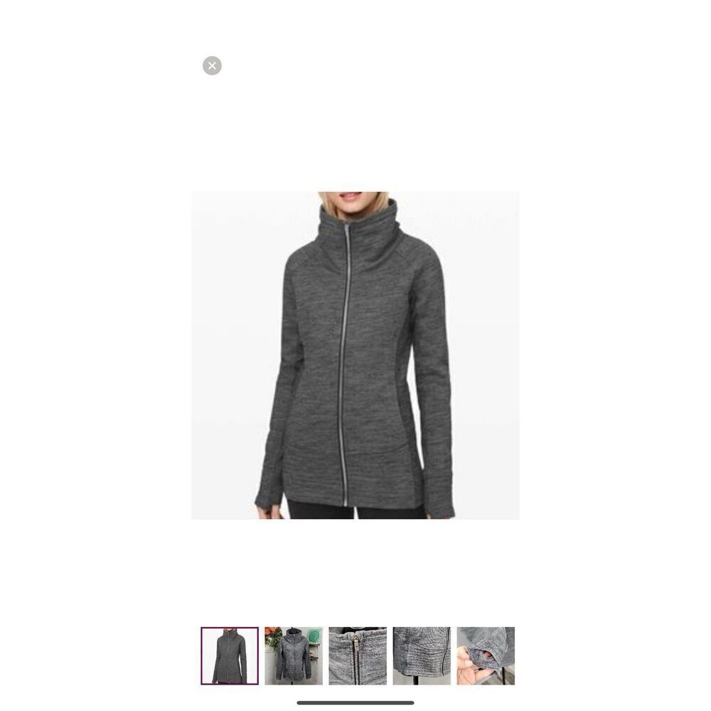 EXCELLENT LULULEMON RADIANT JACKET II HEATHERED CORE DARK GREY SIZE 6